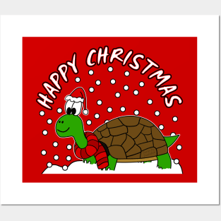 Christmas Tortoise Reptile Nature Lover Wildlife Funny Posters and Art